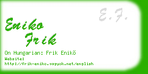 eniko frik business card